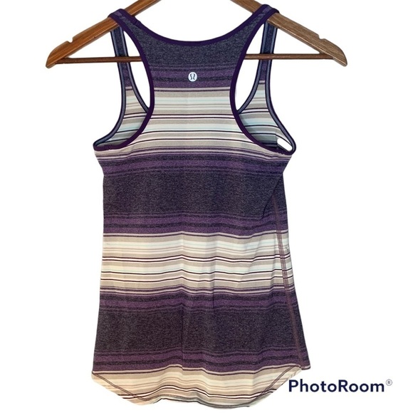 LULULEMON Purple Striped Tank Top - Picture 1 of 3